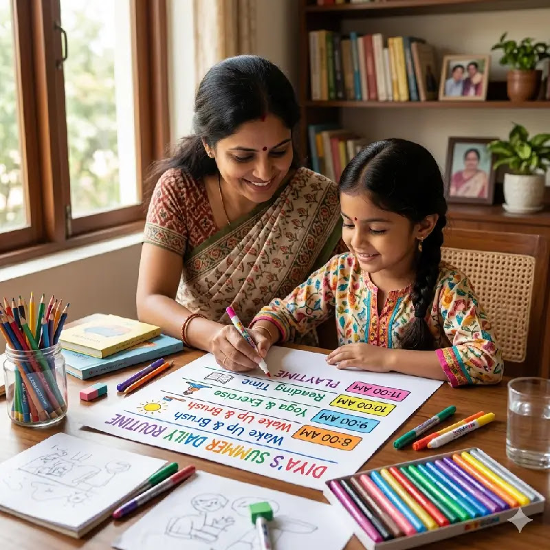 Summer Routine For Kids Kids summer vacation daily routine chart